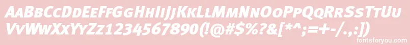MetablackcapslfcItalic Font – White Fonts on Pink Background