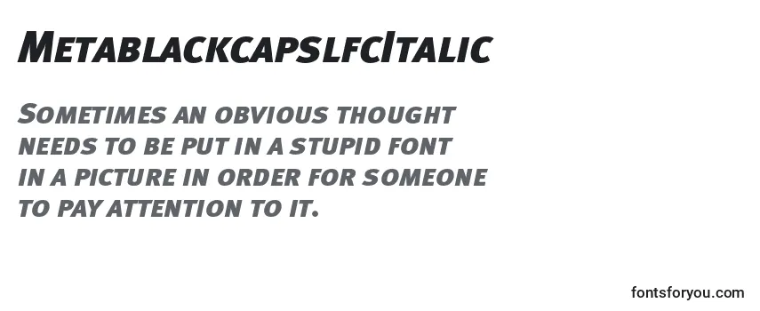 Шрифт MetablackcapslfcItalic