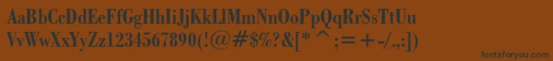 フォントBodoniBoldCondensedBt – 黒い文字が茶色の背景にあります