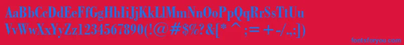 BodoniBoldCondensedBt Font – Blue Fonts on Red Background