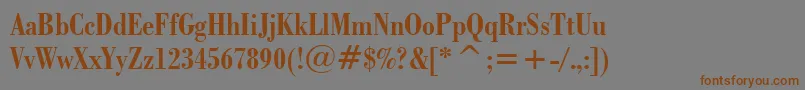 BodoniBoldCondensedBt Font – Brown Fonts on Gray Background