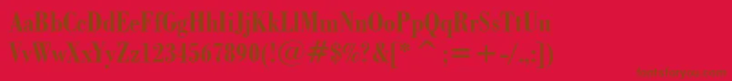 BodoniBoldCondensedBt Font – Brown Fonts on Red Background