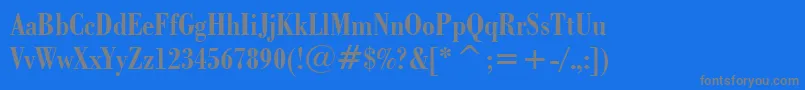 BodoniBoldCondensedBt Font – Gray Fonts on Blue Background