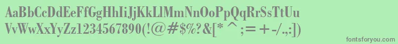 BodoniBoldCondensedBt Font – Gray Fonts on Green Background