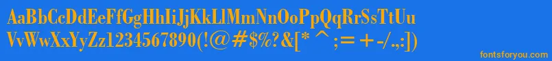 fuente BodoniBoldCondensedBt – Fuentes Naranjas Sobre Fondo Azul