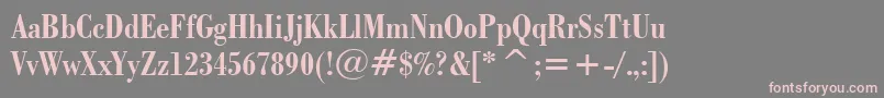 BodoniBoldCondensedBt Font – Pink Fonts on Gray Background