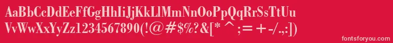 BodoniBoldCondensedBt Font – Pink Fonts on Red Background