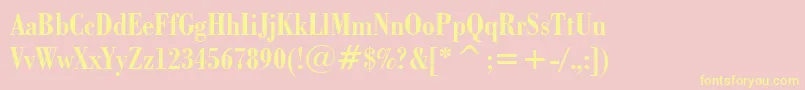 BodoniBoldCondensedBt Font – Yellow Fonts on Pink Background