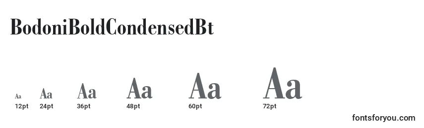 Размеры шрифта BodoniBoldCondensedBt