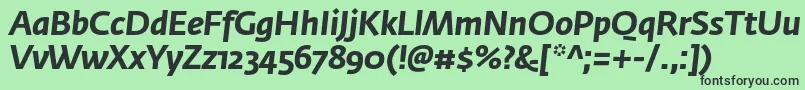 FedrasansproBolditalic Font – Black Fonts on Green Background