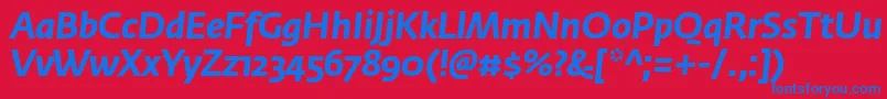 FedrasansproBolditalic Font – Blue Fonts on Red Background