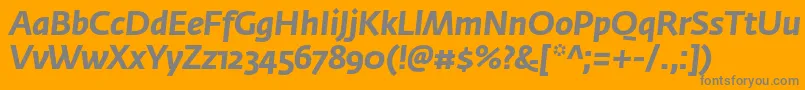Fonte FedrasansproBolditalic – fontes cinzas em um fundo laranja