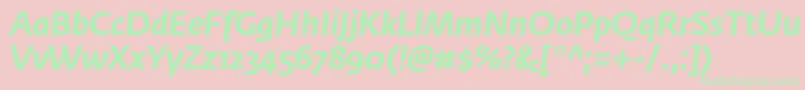 FedrasansproBolditalic Font – Green Fonts on Pink Background