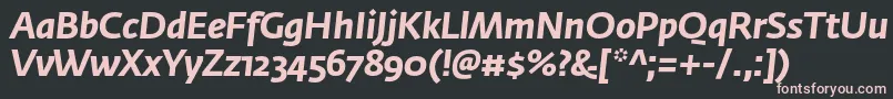 FedrasansproBolditalic Font – Pink Fonts on Black Background