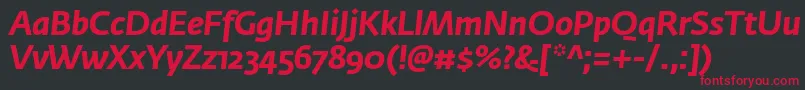 FedrasansproBolditalic Font – Red Fonts on Black Background
