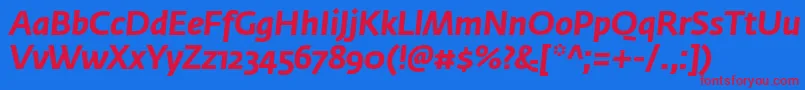 FedrasansproBolditalic Font – Red Fonts on Blue Background