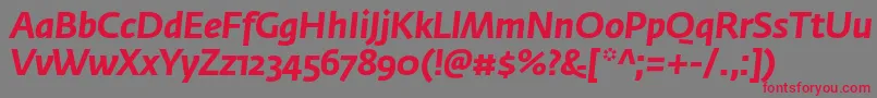 Fonte FedrasansproBolditalic – fontes vermelhas em um fundo cinza