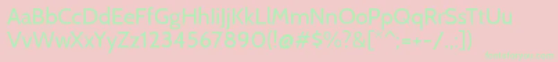 CabinRegular Font – Green Fonts on Pink Background