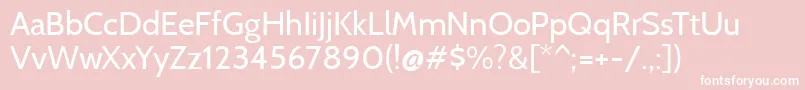 CabinRegular-fontti – valkoiset fontit vaaleanpunaisella taustalla