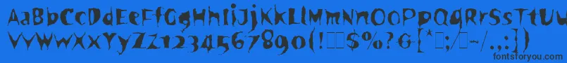 SpookyLetPlain.1.0 Font – Black Fonts on Blue Background
