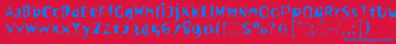 SpookyLetPlain.1.0 Font – Blue Fonts on Red Background