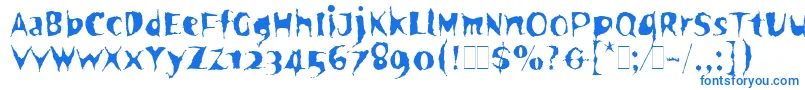 SpookyLetPlain.1.0 Font – Blue Fonts on White Background