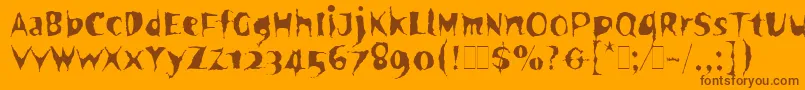 SpookyLetPlain.1.0 Font – Brown Fonts on Orange Background