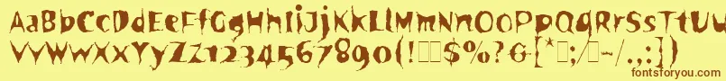 Шрифт SpookyLetPlain.1.0 – коричневые шрифты на жёлтом фоне