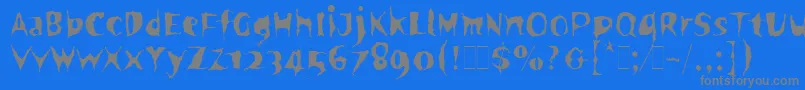 Weitere Informationen zur SpookyLetPlain.1.0-Schriftart SpookyLetPlain.1.0-Schriftart – Graue Schriften auf blauem Hintergrund