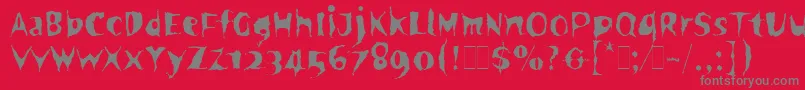 SpookyLetPlain.1.0 Font – Gray Fonts on Red Background