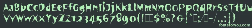 フォントSpookyLetPlain.1.0 – 黒い背景に緑の文字