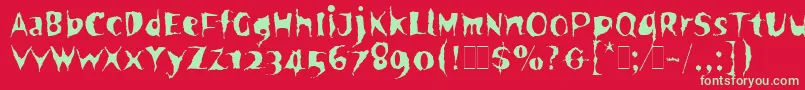 SpookyLetPlain.1.0 Font – Green Fonts on Red Background