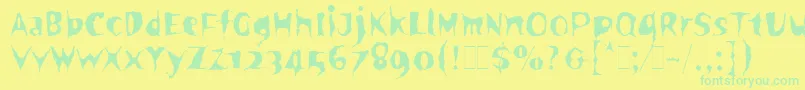 Шрифт SpookyLetPlain.1.0 – зелёные шрифты на жёлтом фоне