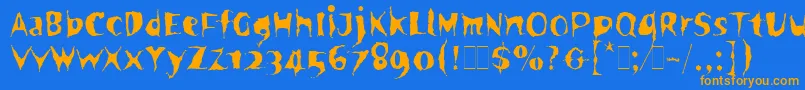 Police SpookyLetPlain.1.0 – polices orange sur fond bleu