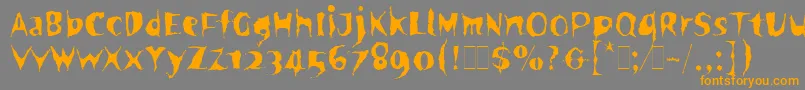 SpookyLetPlain.1.0 Font – Orange Fonts on Gray Background