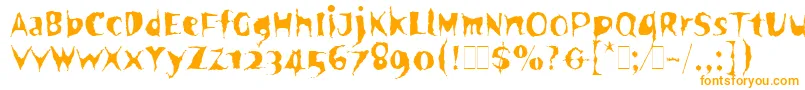 フォントSpookyLetPlain.1.0 – 白い背景にオレンジのフォント