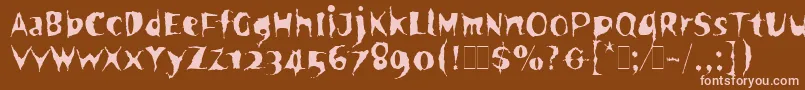 フォントSpookyLetPlain.1.0 – 茶色の背景にピンクのフォント