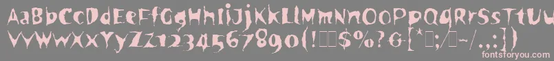 SpookyLetPlain.1.0 Font – Pink Fonts on Gray Background