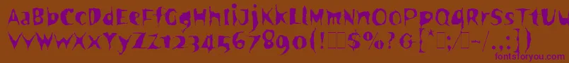 SpookyLetPlain.1.0-fontti – violetit fontit ruskealla taustalla