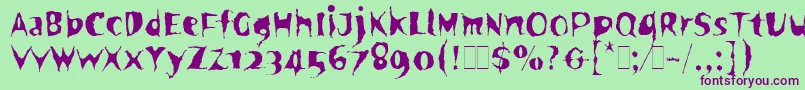 SpookyLetPlain.1.0 Font – Purple Fonts on Green Background