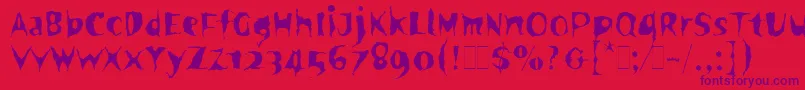 フォントSpookyLetPlain.1.0 – 赤い背景に紫のフォント