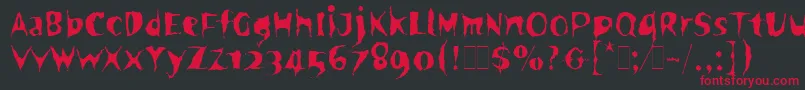 SpookyLetPlain.1.0-Schriftart – Rote Schriften auf schwarzem Hintergrund