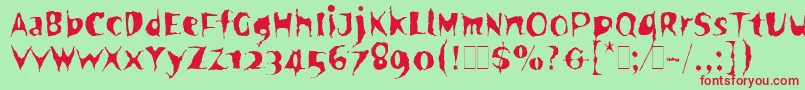 SpookyLetPlain.1.0 Font – Red Fonts on Green Background