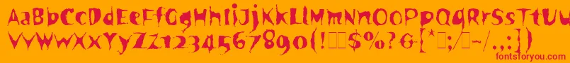 SpookyLetPlain.1.0 Font – Red Fonts on Orange Background