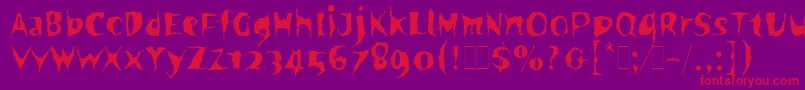 SpookyLetPlain.1.0 Font – Red Fonts on Purple Background