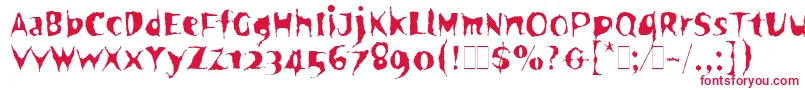 SpookyLetPlain.1.0 Font – Red Fonts on White Background