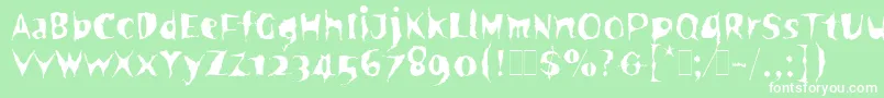 SpookyLetPlain.1.0 Font – White Fonts on Green Background