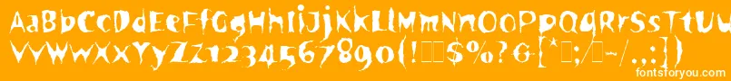 SpookyLetPlain.1.0 Font – White Fonts on Orange Background