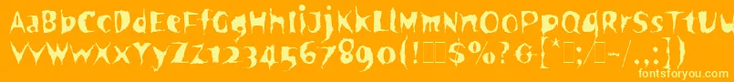 Czcionka SpookyLetPlain.1.0 – żółte czcionki na pomarańczowym tle