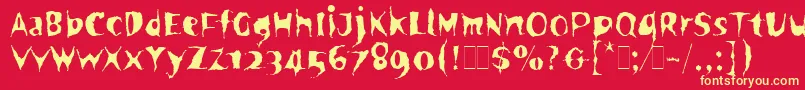 フォントSpookyLetPlain.1.0 – 黄色の文字、赤い背景